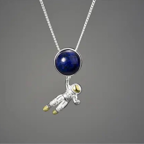 Artisan Handmade Space Odyssey 925 Silver Natural Lapis The Zaida Necklace - Picture 10 of 10